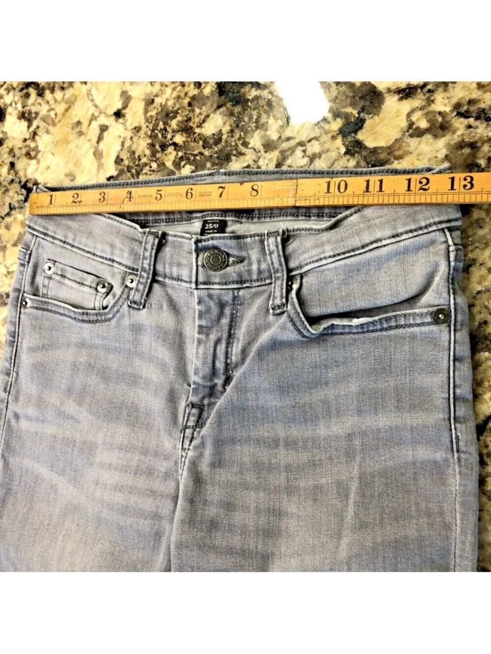 Size 25/0 Banana Republic High Rise Skinny Women Stretchy Jeans Distressed PK - Picture 6 of 16